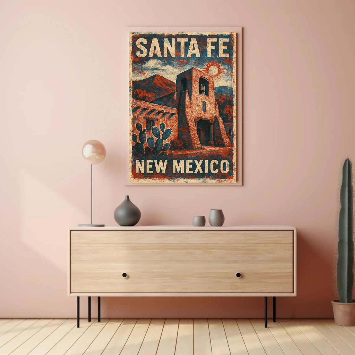 Santa Fe Southwestern Heritage Vintage Travel Poster