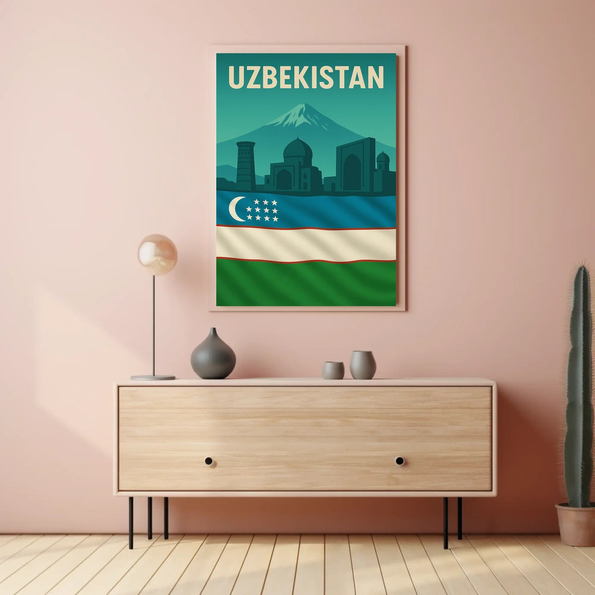 Uzbekistan Cultural Landmarks And Poster