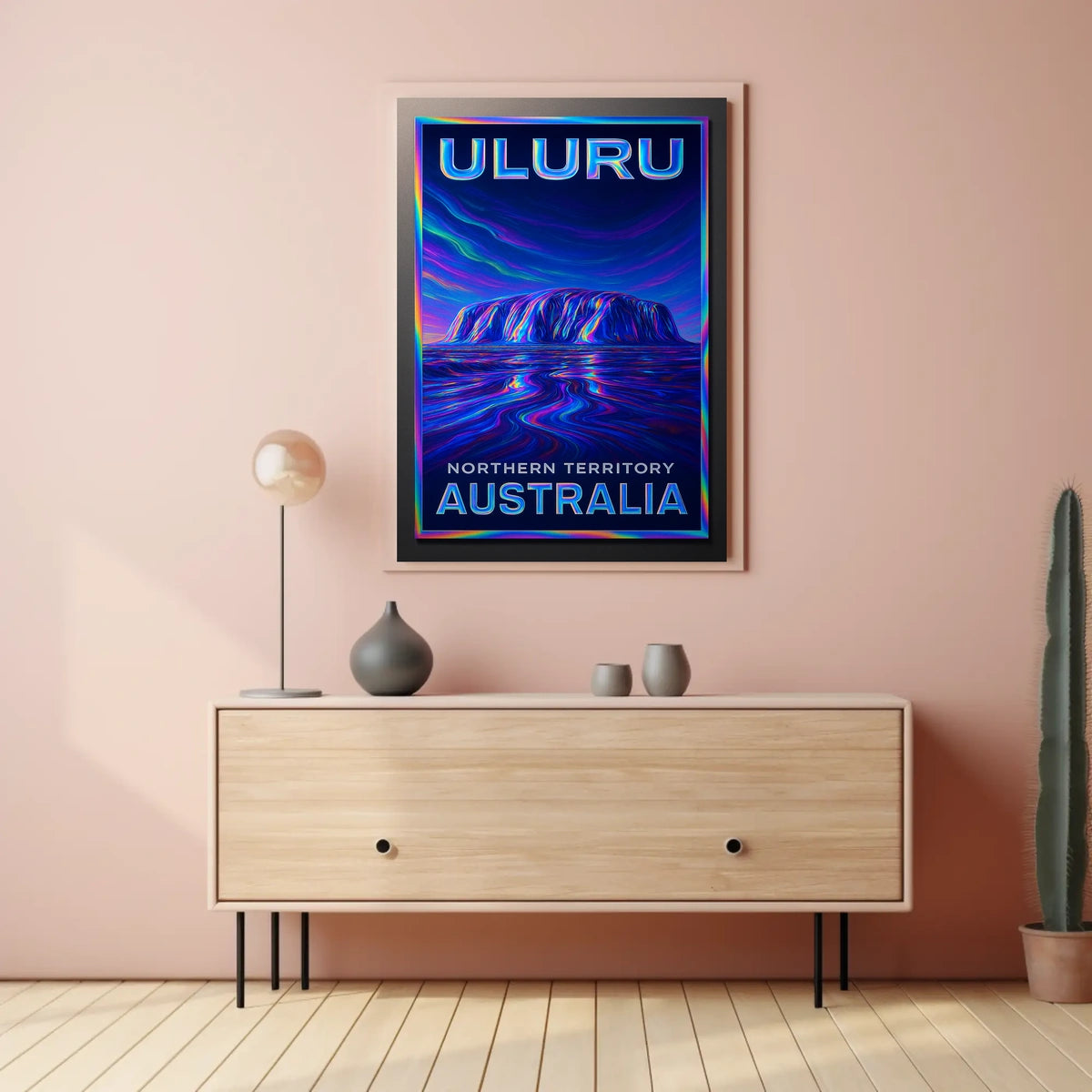 Uluru Desert Sunrise Vintage Poster