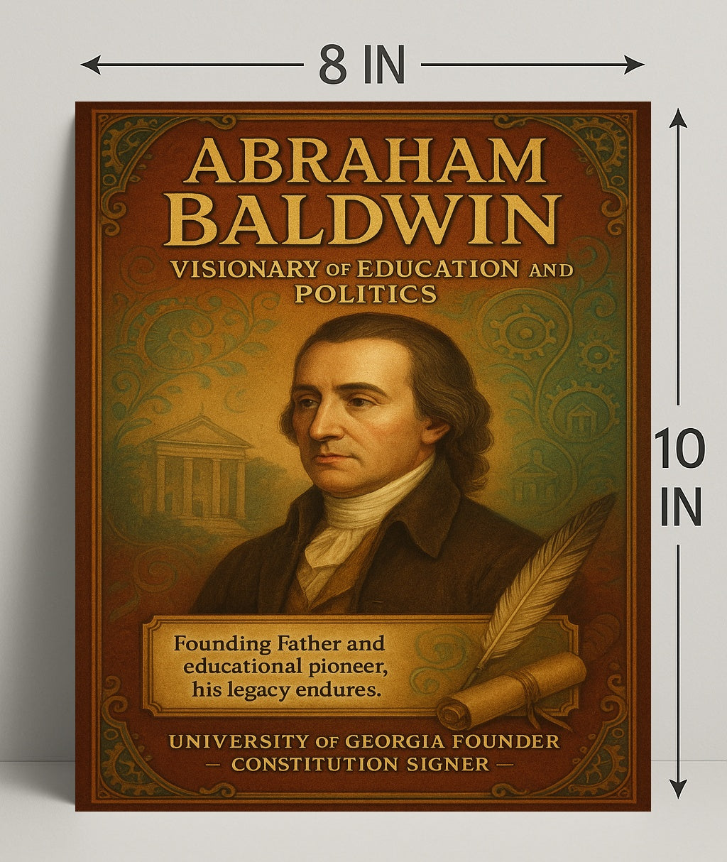 Abraham Baldwin Visionary Vintage Historical or Presidential Poster