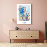 Leaning Tower of Pisa Art Travel Poster PosterGoat