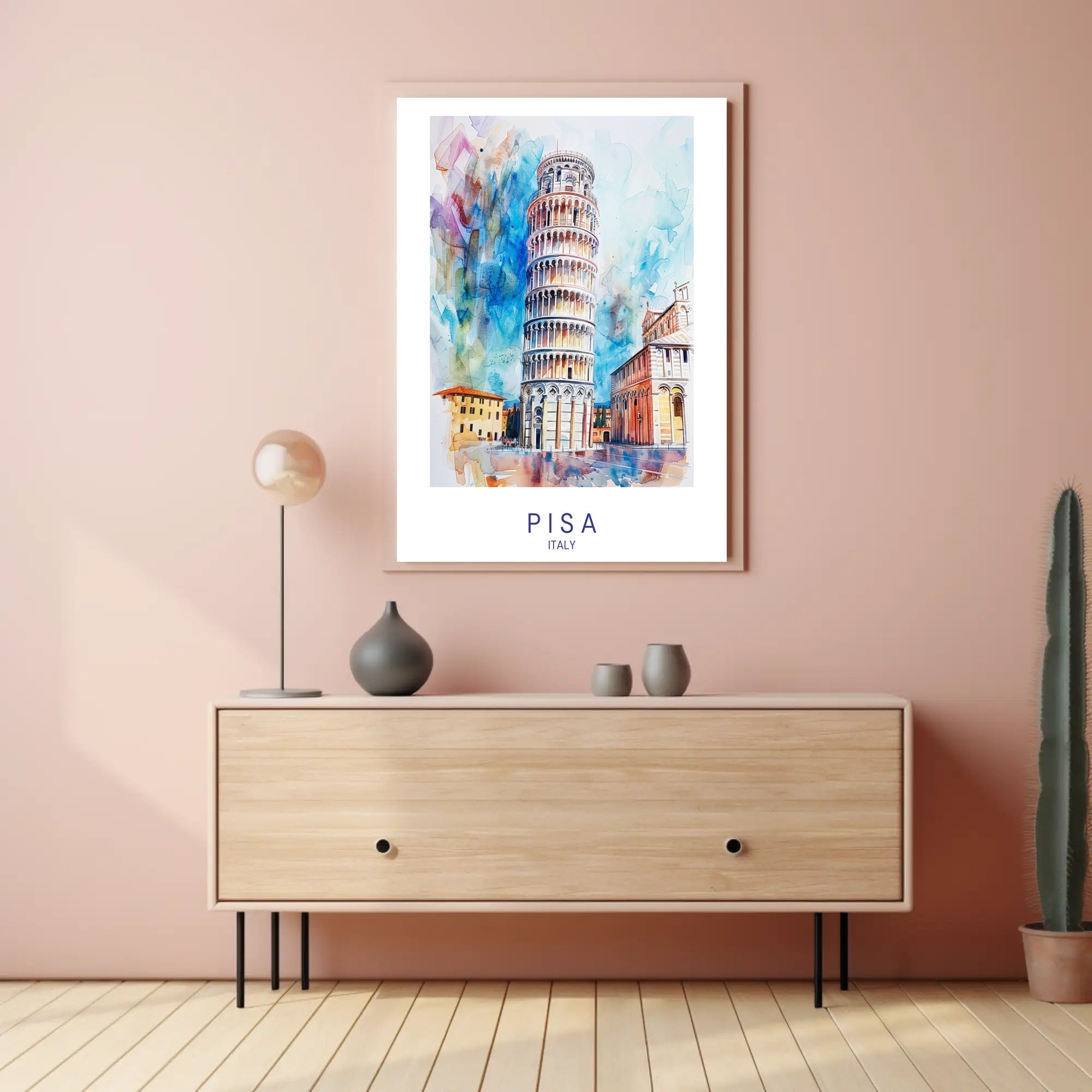 Leaning Tower of Pisa Art Travel Poster PosterGoat