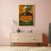 William McKinley 25th President of the United States Layered Digital Collage Poster