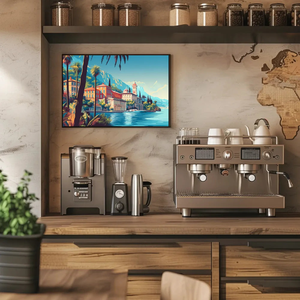 Mediterranean Coastal Escape: Vintage Travel Poster Art