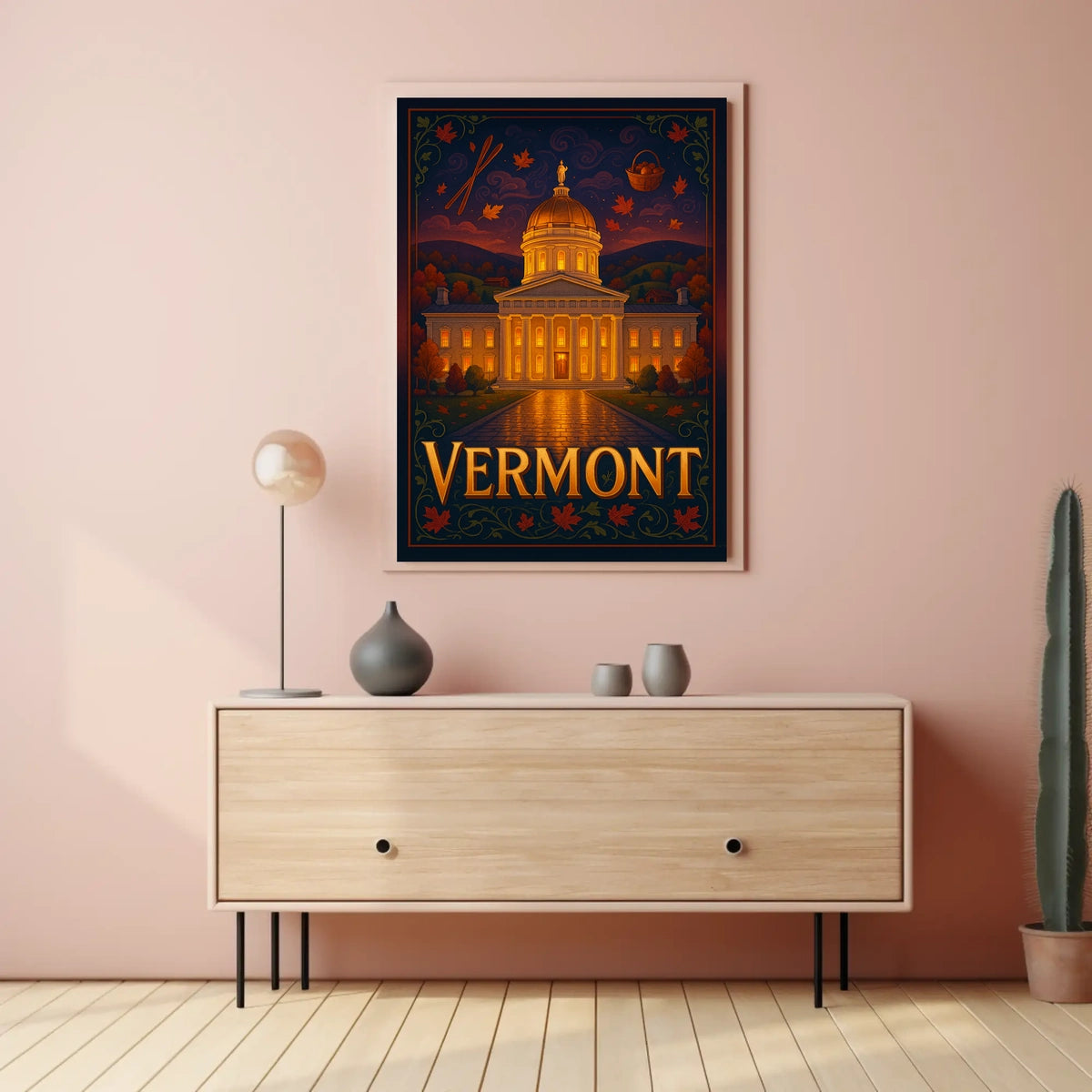 Vermont State Capitol At Dusk Poster