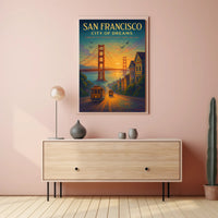 Golden Gate Bridge Sunset Urban or Cityscape Poster
