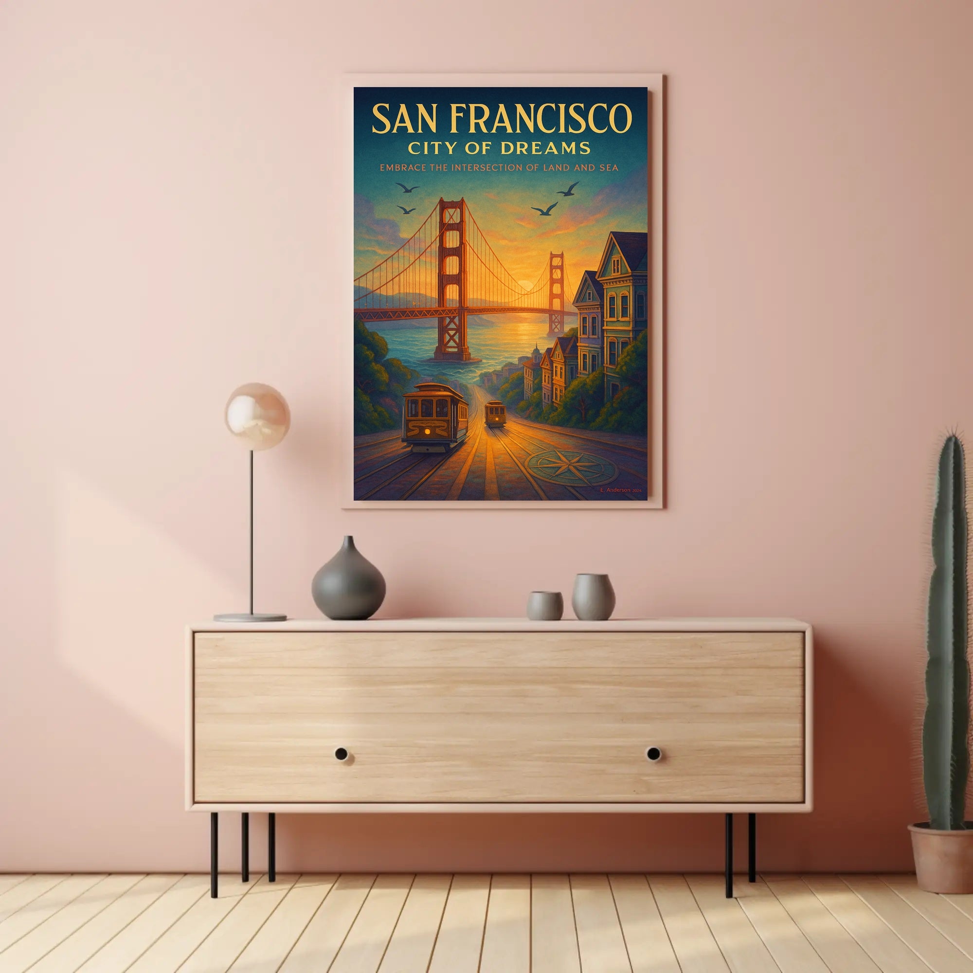 Golden Gate Bridge Sunset Urban or Cityscape Poster