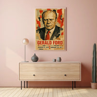 Gerald Ford 38th President of the United States Layered paper Collage Poster