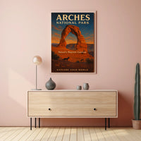 Arches National Park Sunset Vintage National Park Poster