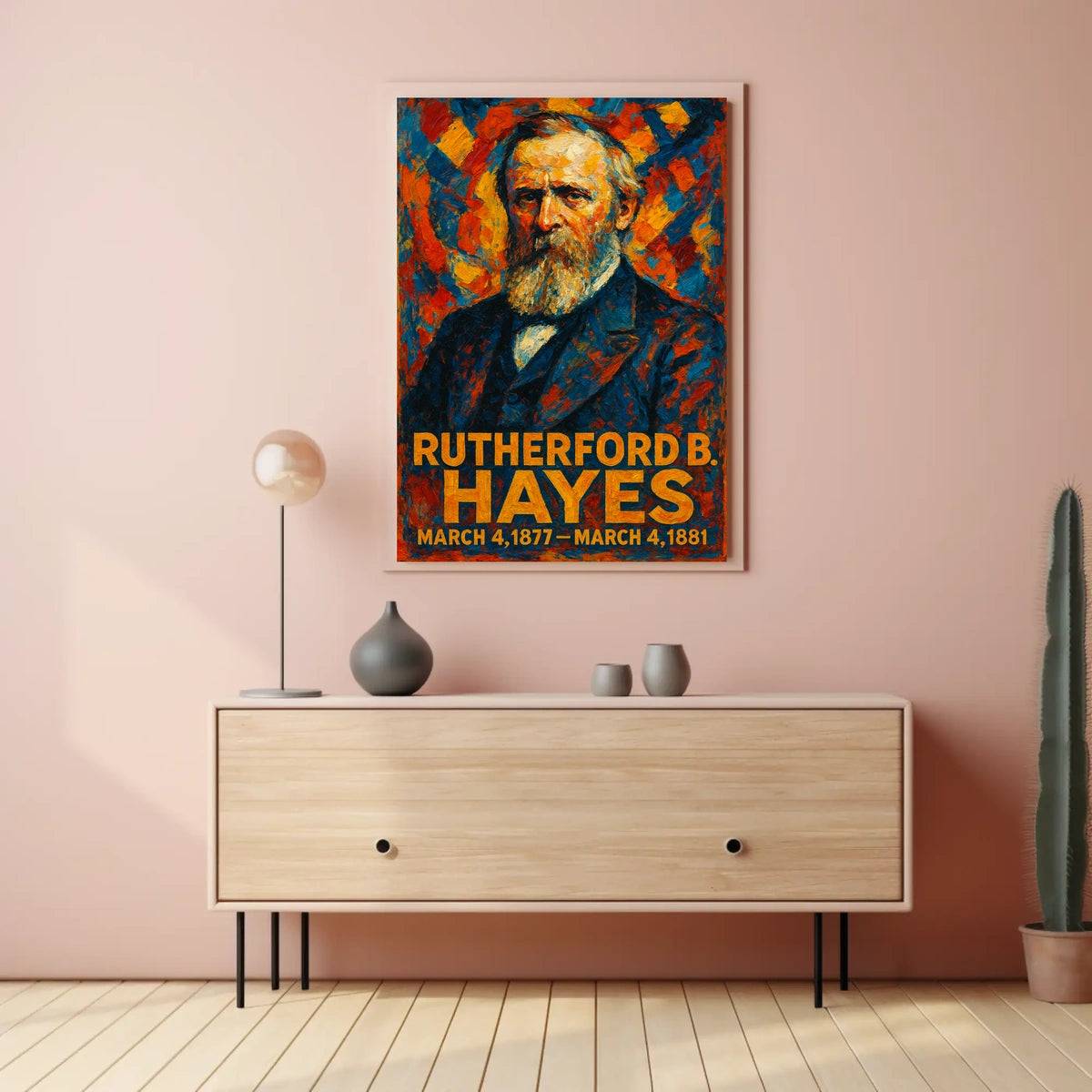Rutherford B. Hayes 19th President of the United States Glitch Hop Art Poster