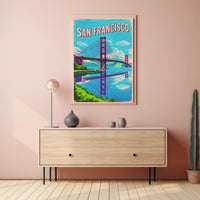 San Francisco Bridge Illustration Poster