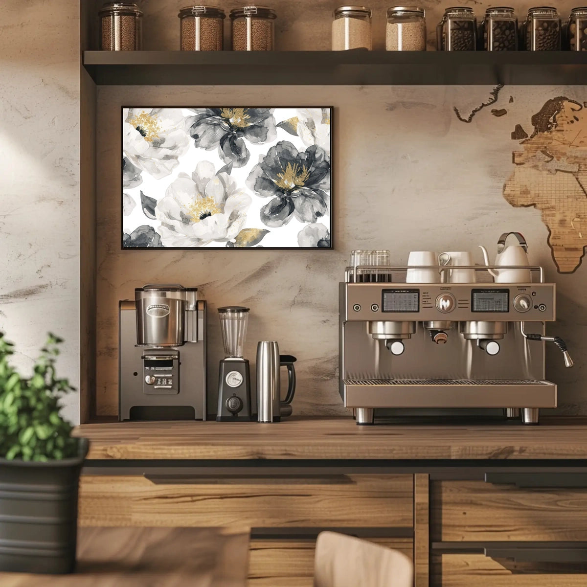 Monochrome Blooms Poster