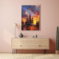 Saint Basil's Cathedral Impressionistic Sunset Poster