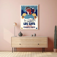 Les Gets Retro Skiing Travel Poster PosterGoat