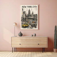 Vibrant New York City Poster For Urban Home Decor Fans