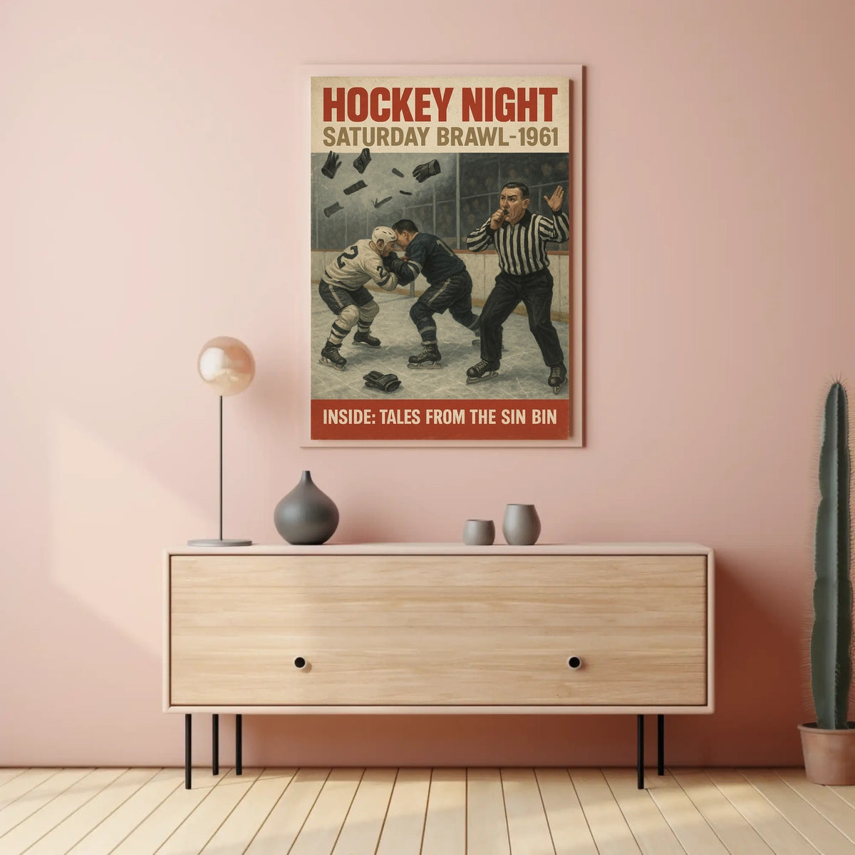 Hockey Night Saturday Brawl 1961 Poster