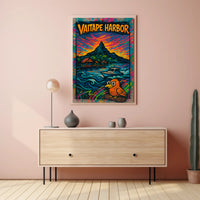 Vibrant Vaitape Harbor Travel Poster PosterGoat