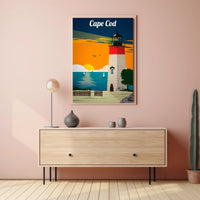 Cape Cod Lighthouse Coastal Adventure Travel Poster PosterGoat