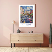Las Vegas Cityscape Vibrant Watercolor Travel Poster PosterGoat