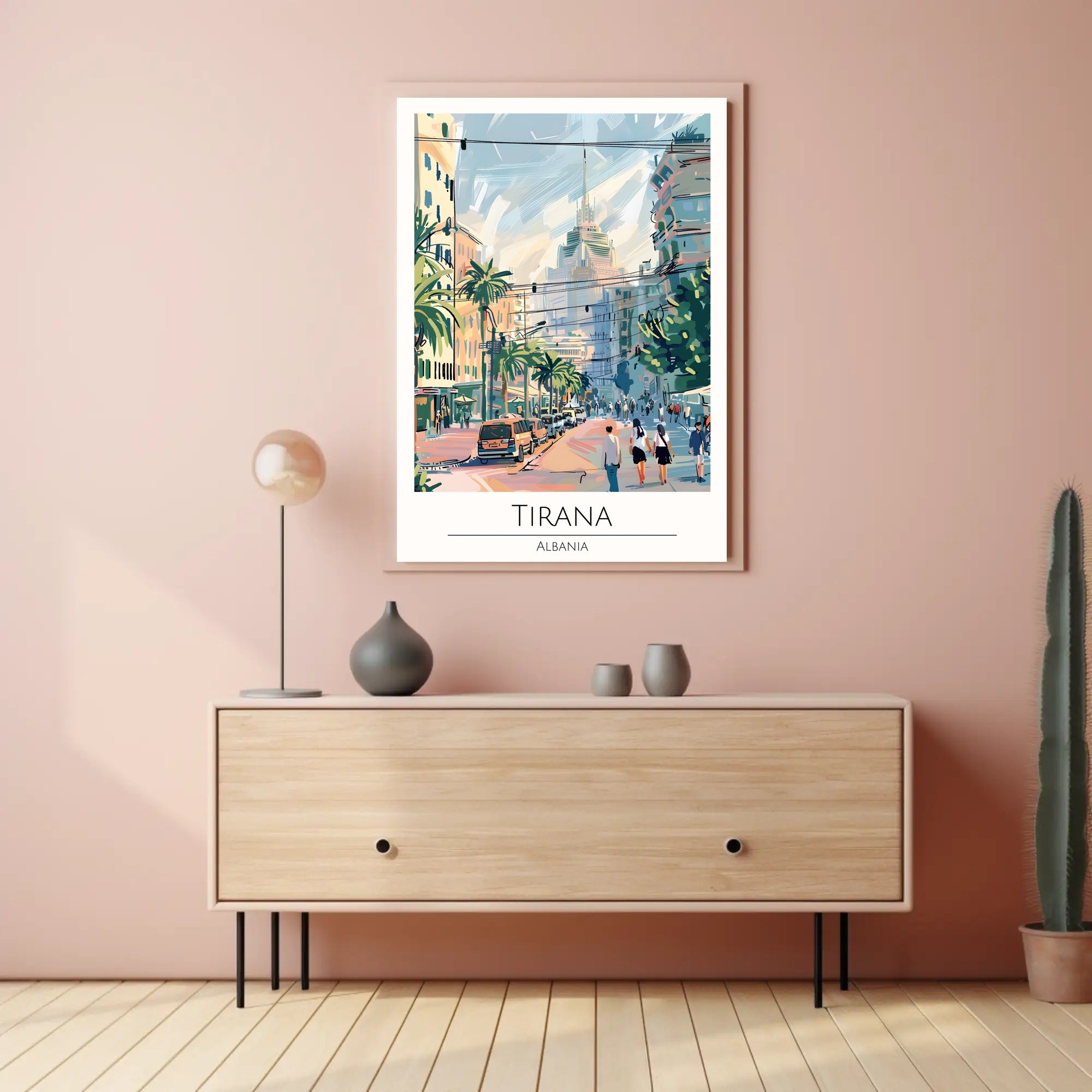 Vibrant Streets of Tirana Poster PosterGoat