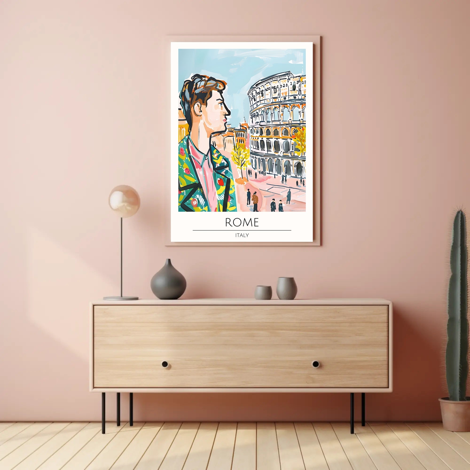 Contemporary Rome Illustration Poster PosterGoat