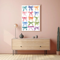 Watercolor Bow Collection Art Poster PosterGoat