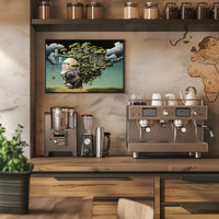 Surreal Cityscape with Tree of Imagination Artistic Poster