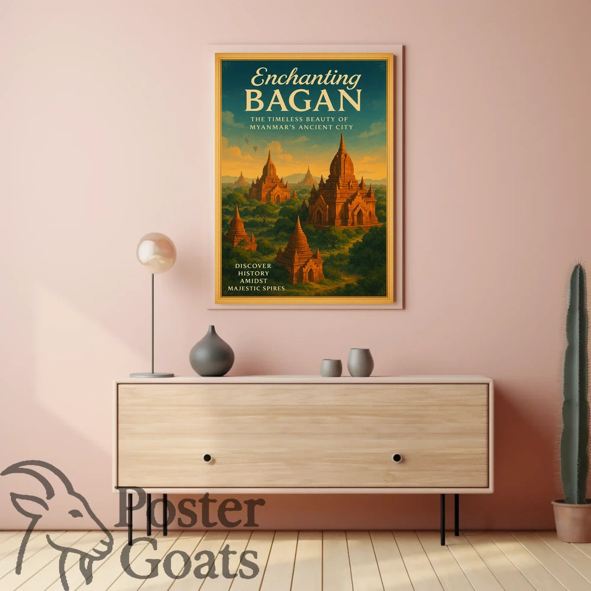 Bagan Travel Poster: Vintage Art of Timeless Beauty
