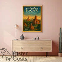 Bagan Travel Poster: Vintage Art of Timeless Beauty