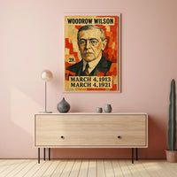Woodrow Wilson 28th President of the United States Layered paper Collage Poster