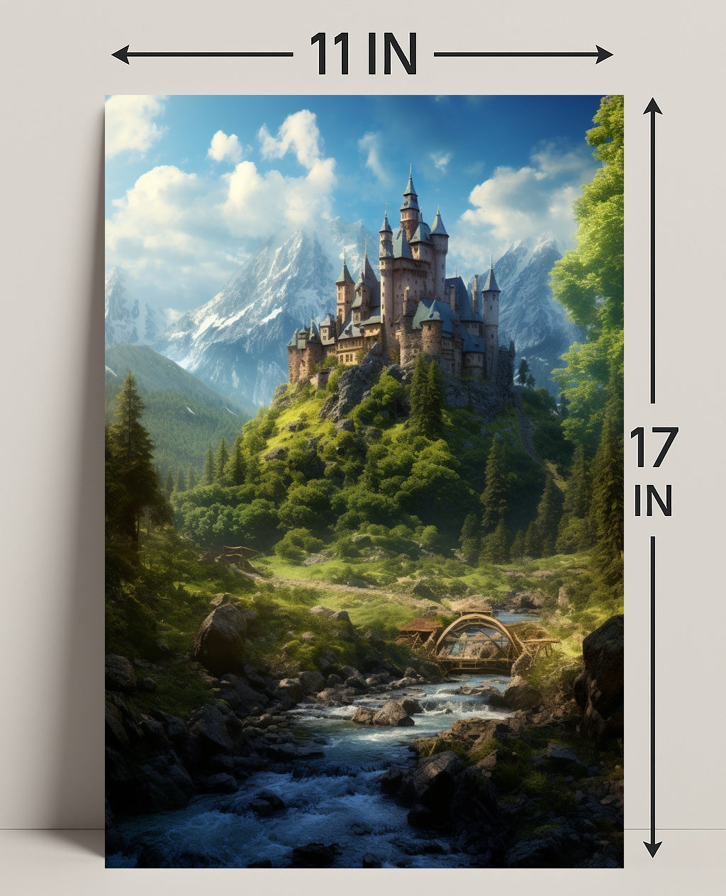 Enchanted Castle In The Mountains Poster PosterGoat