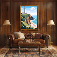 Coastal Serenity: Byron Bay Lighthouse Travel Poster