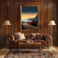 Sunset Drive Along the Coast Poster PosterGoat