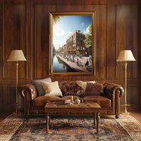 Modern Urban Scene Poster: Vibrant City Life