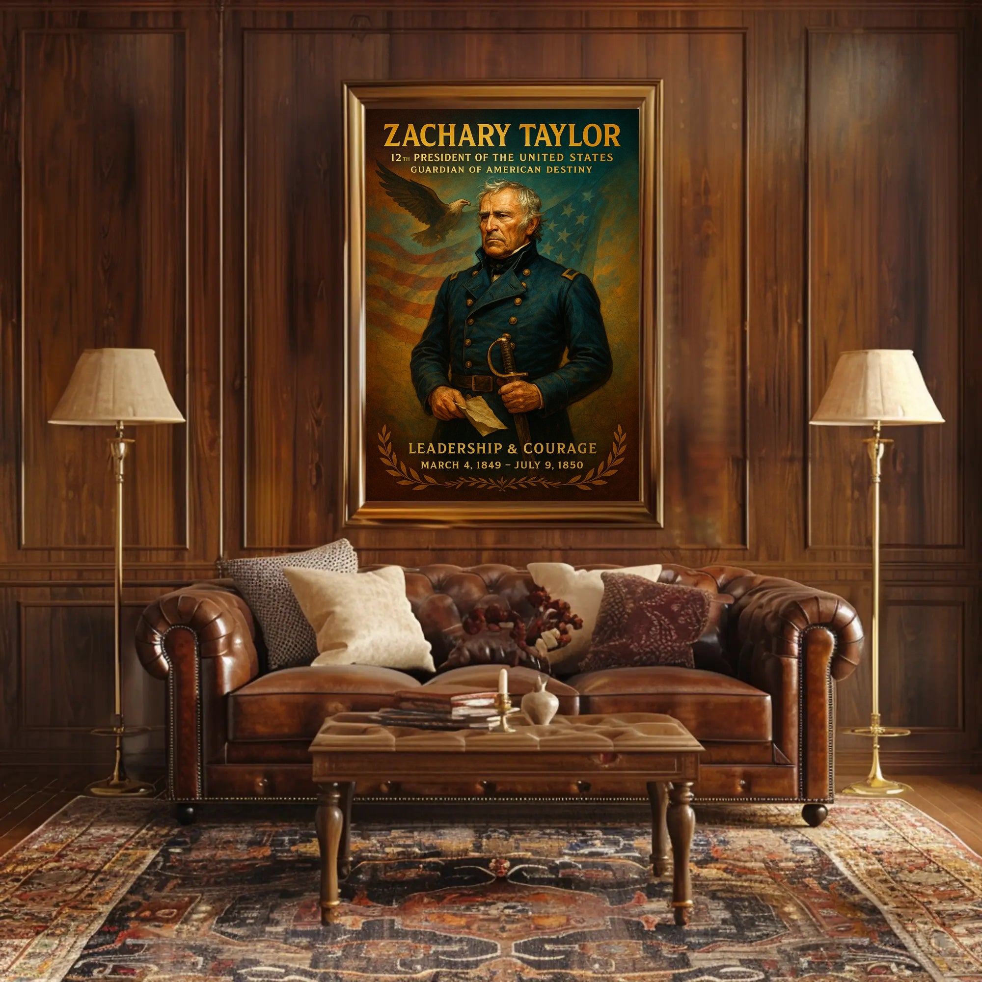 Zachary Taylor Vintage Patriotic Historical Poster