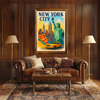 New York City Icons Cityscape Poster Modern Wall Art