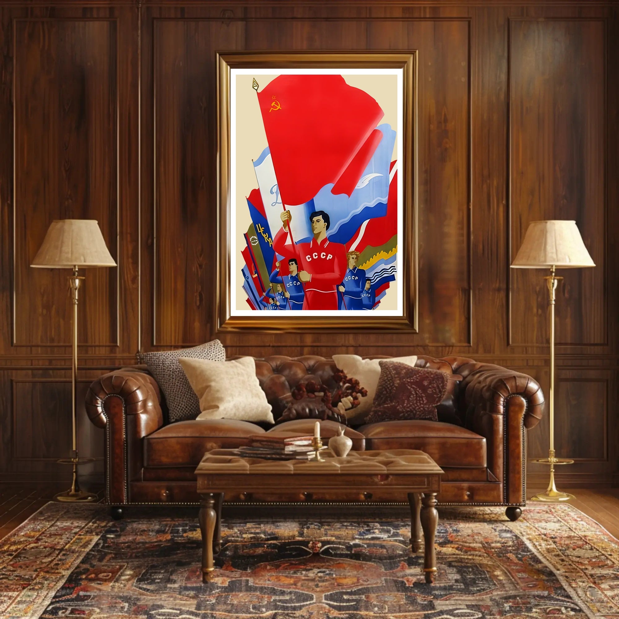 Soviet Union Propaganda Art: Bold Patriotic Imagery Poster