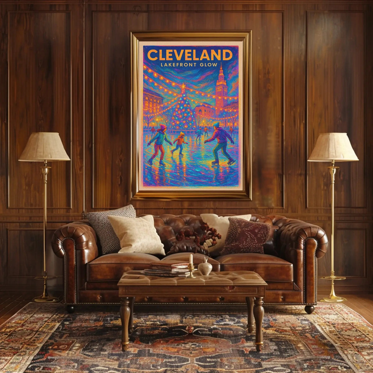 Cleveland Lakefront Glow Poster