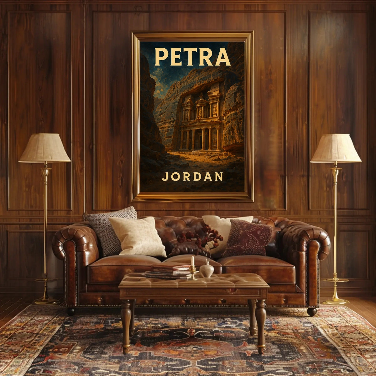 Petra Exploration Art Nouveau Vintage Travel Poster