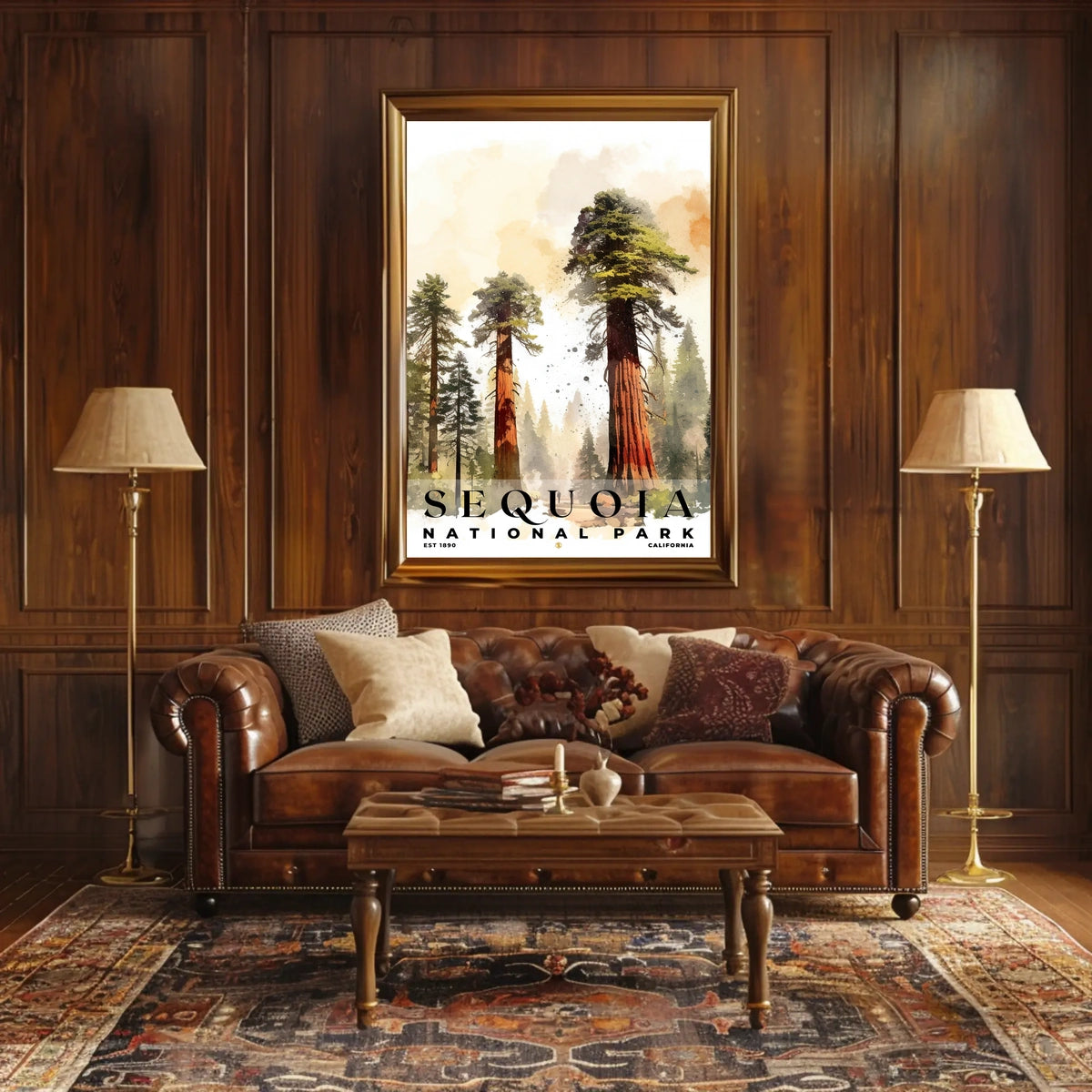 Sequoia Watercolor Wall Art Poster