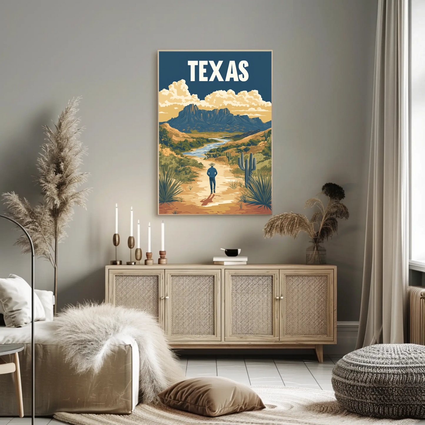 Texas Vintage Poster - Western Landscape