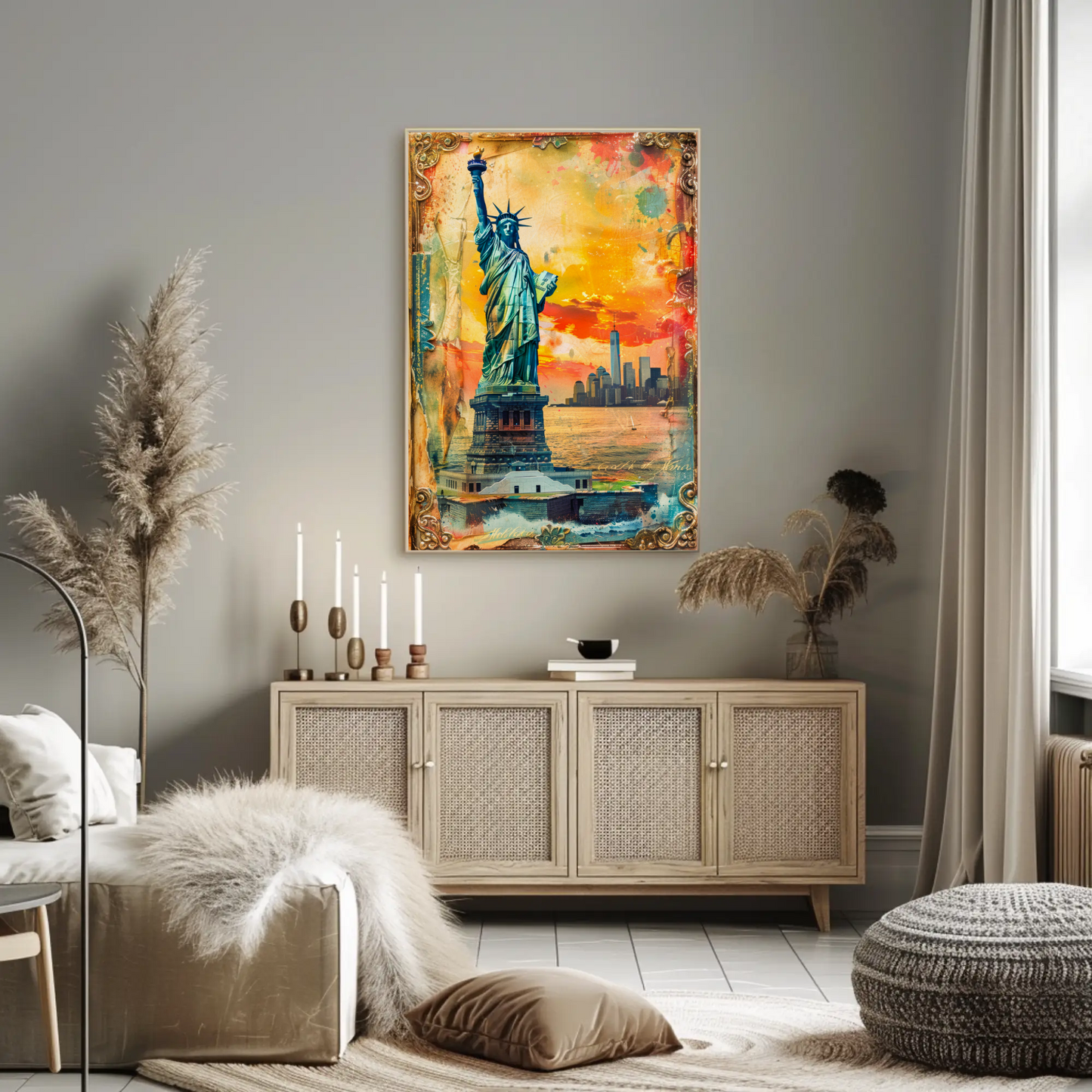 Statue of Liberty Vintage Travel Poster