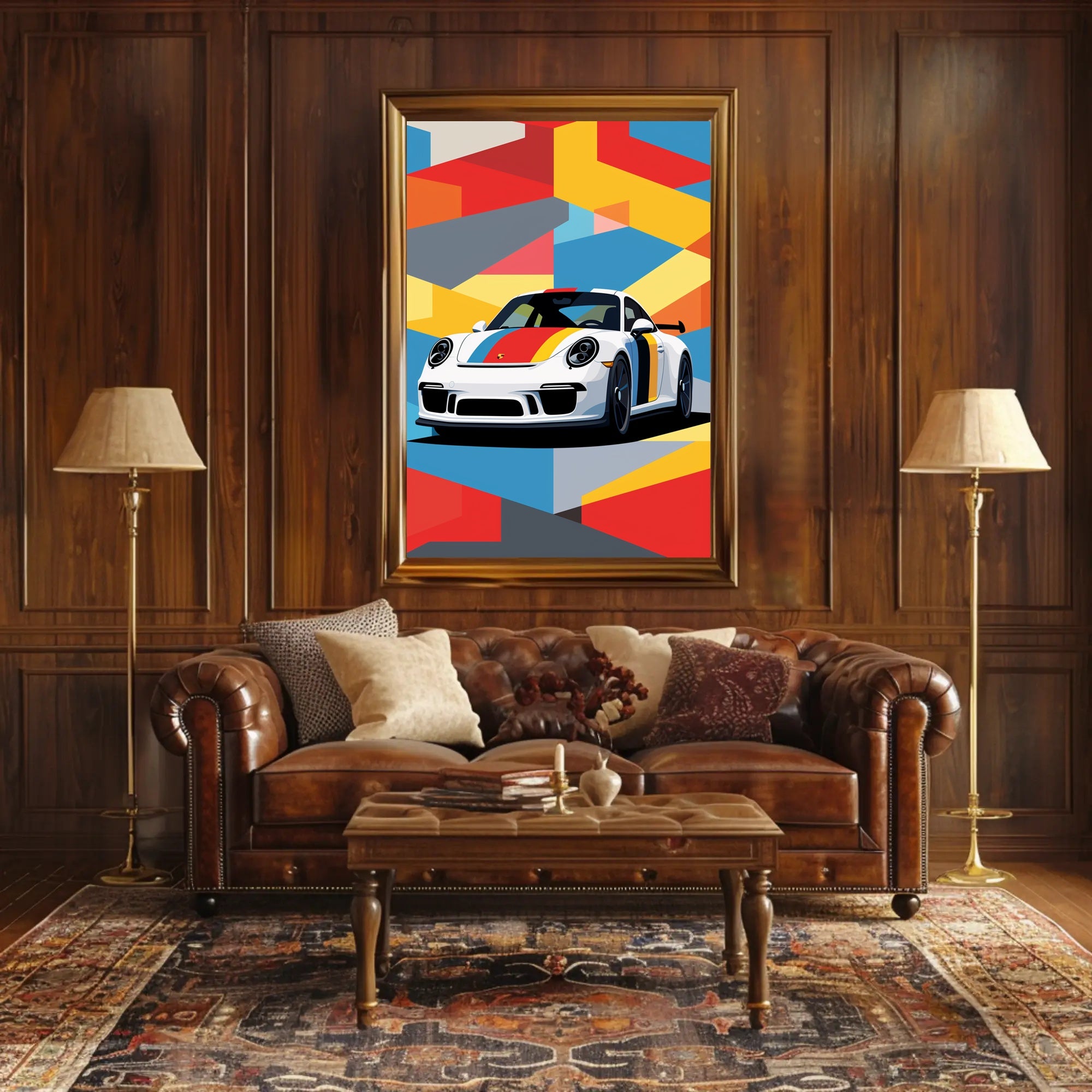 Vibrant Sports Car Design Poster PosterGoat