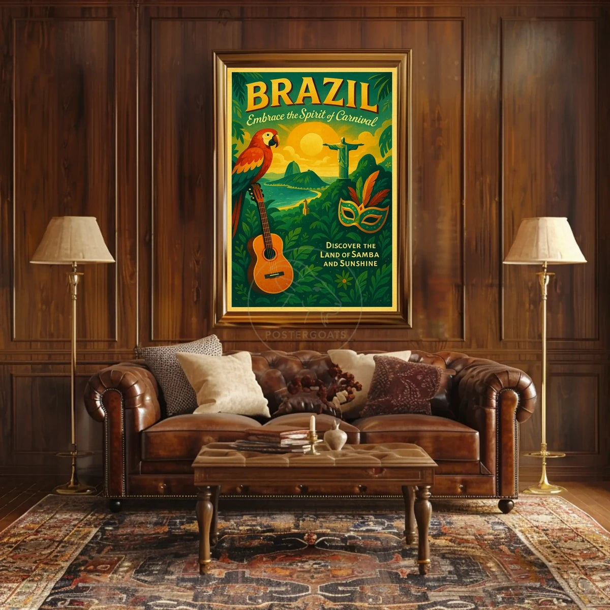 Brazilian Vibes Vintage Travel Poster
