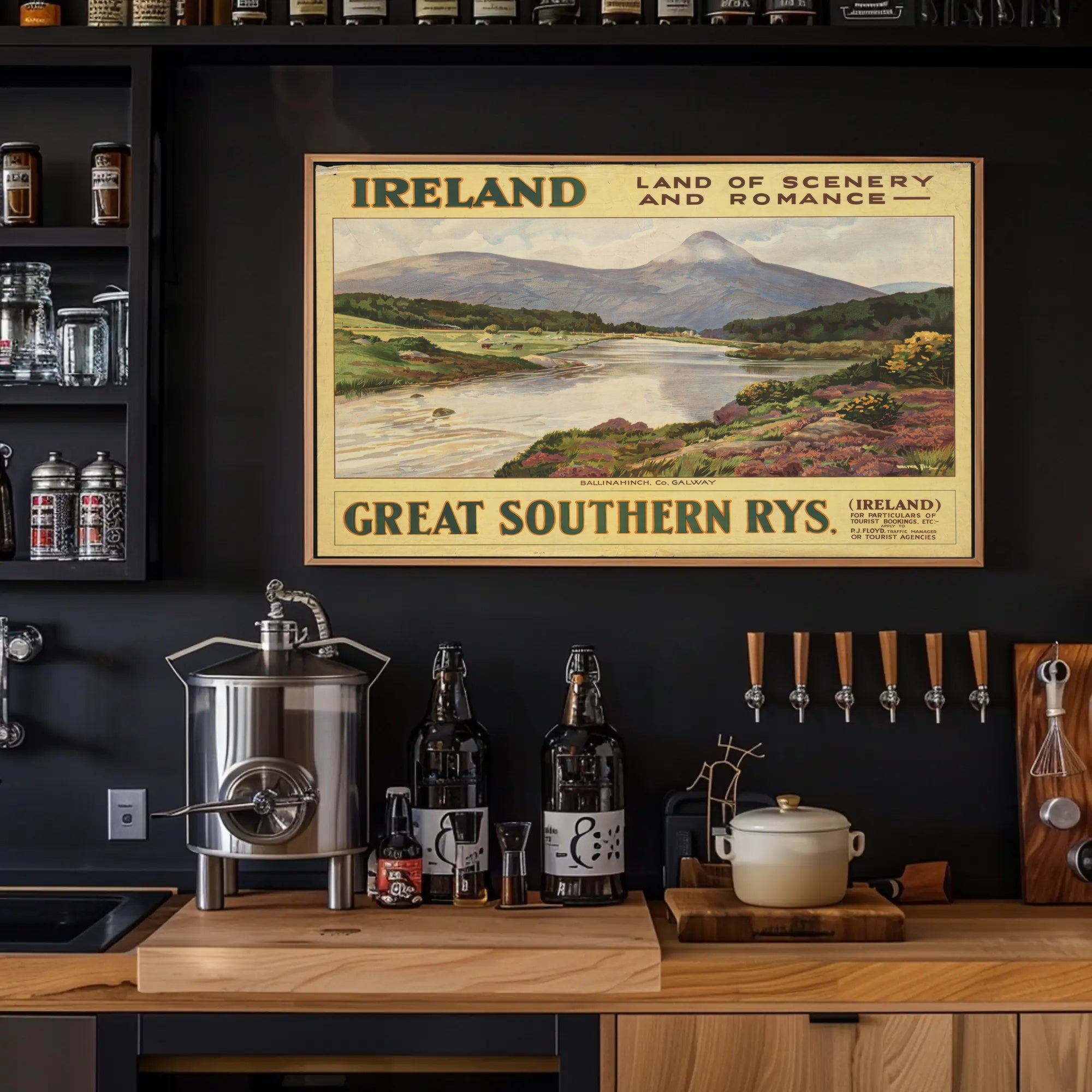 Vintage Ireland Poster: Serene River Scene PosterGoat