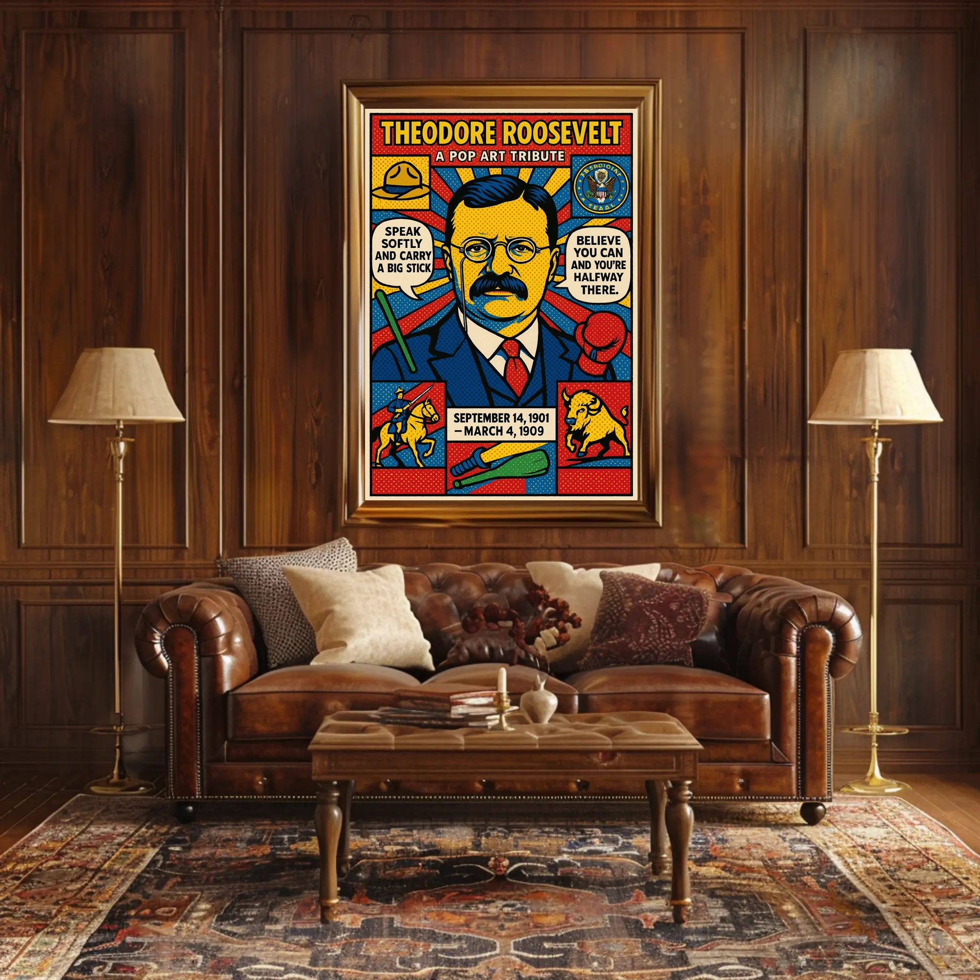 Theodore Roosevelt A Pop Art Tribute Poster PosterGoat