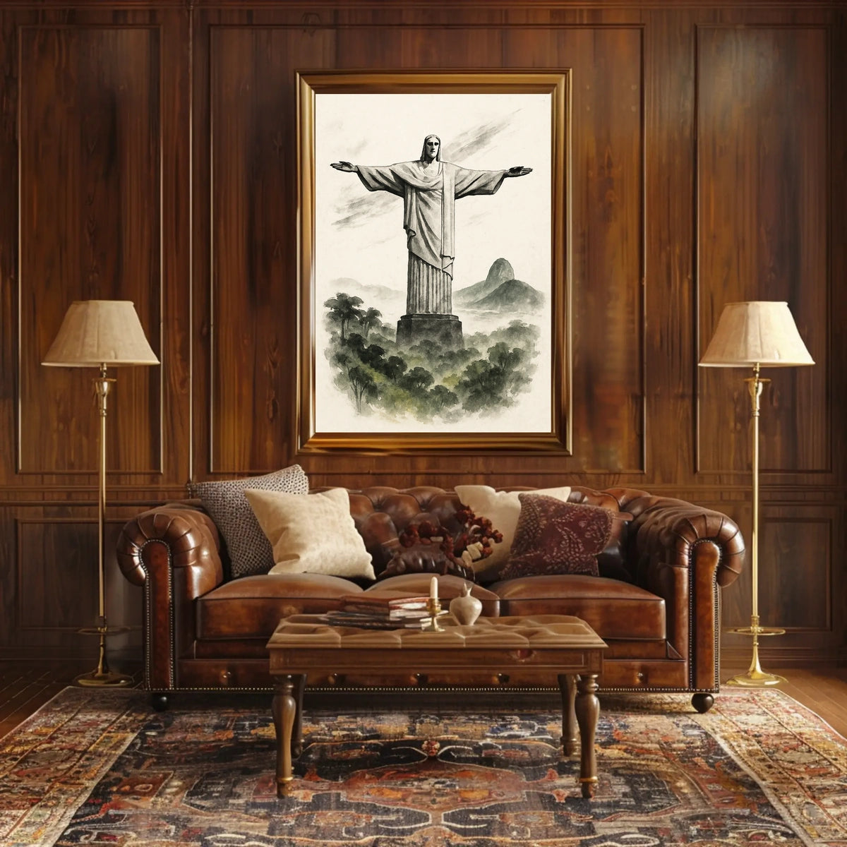 Christ the Redeemer Illustration Poster