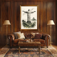 Christ the Redeemer Illustration Poster