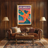 Los Angeles Retro Glamour Travel Poster PosterGoat