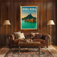 Bora Bora Vintage Travel Poster: Serene Overwater Paradise PosterGoat